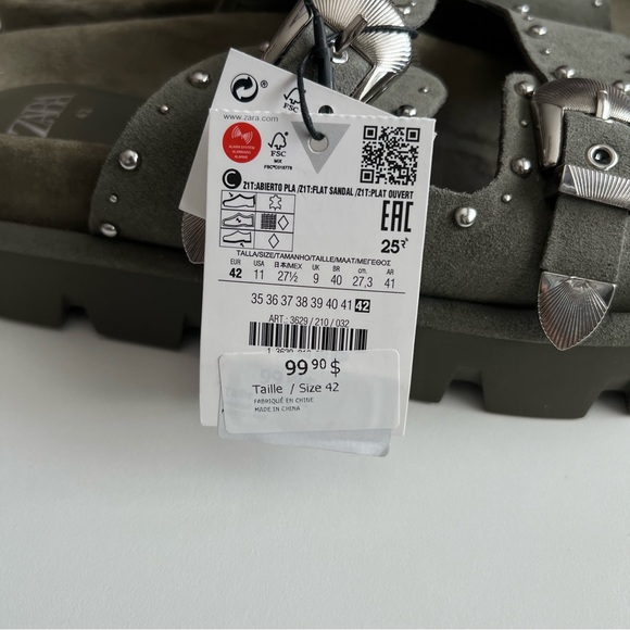 Zara Khaki Buckle Sandals - Picture 11 of 16
